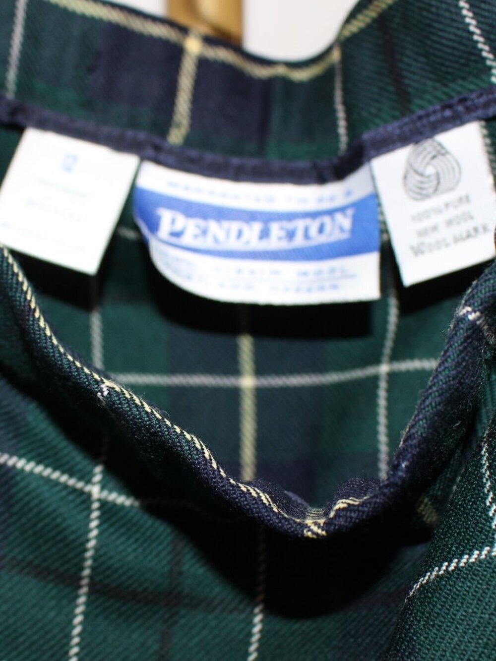 Vintage Pendleton Long Plaid Pleated Wool Skirt, Size 12 - Picture 3 of 9
